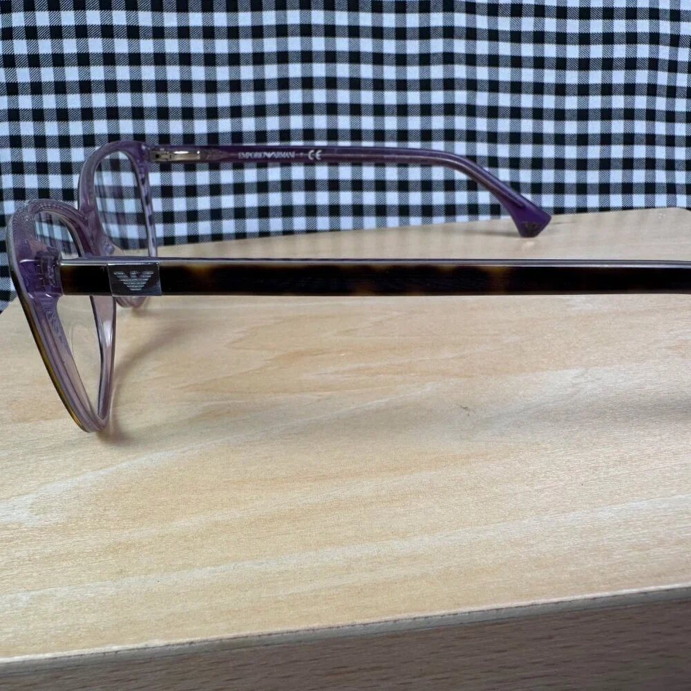 Emporio Armani EA3053 Eyeglasses Square Frames Purple Tortoise Shell